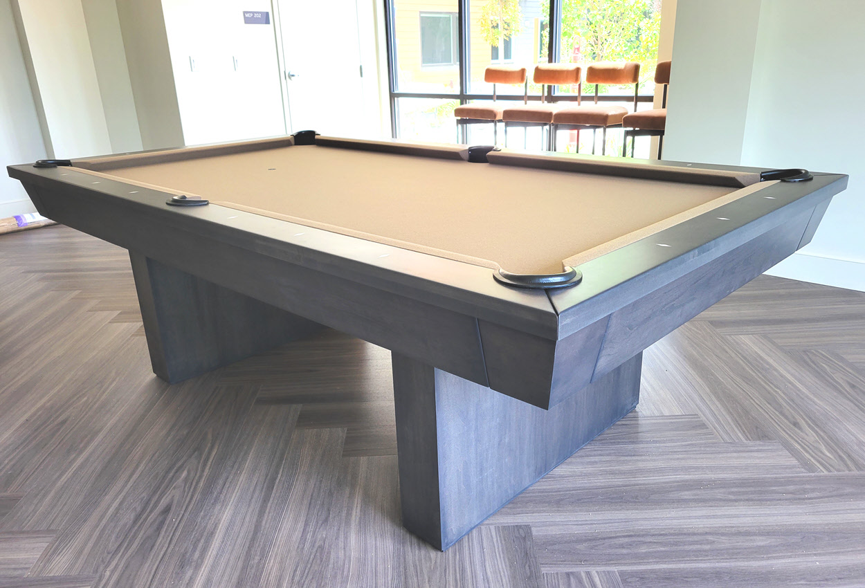 Tan Topped Pool Table Commercial Installation